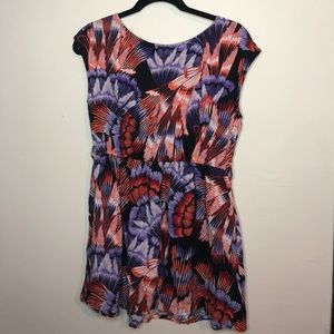 Floral Orange & Purple Dress